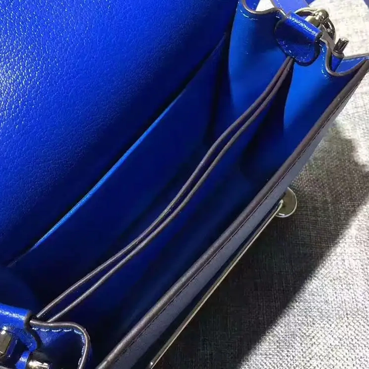 Cheap Leather Hardware Calfskin In Roulis Bag Palladium Hermes Blue 0423